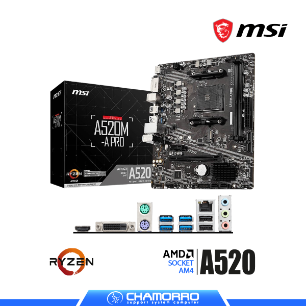 PLACA MSI AMD AM4 A520M-A PRO