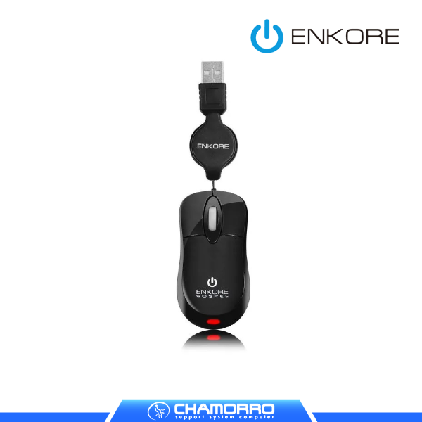 MOUSE RETRACTIL ENKORE GOSPEL EKM103X NEGRO