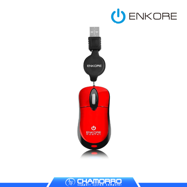 MOUSE RETRACTIL ENKORE GOSPEL EKM103X ROJO