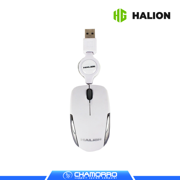 MOUSE RETRACTIL HALION HERMES M1858 BLANCO