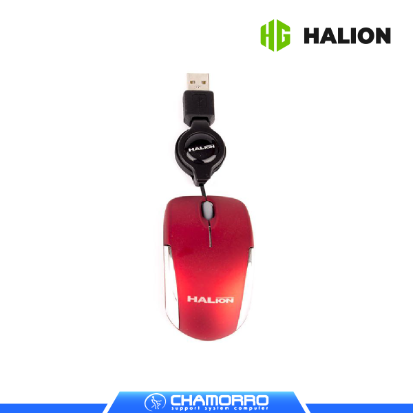 MOUSE RETRACTIL HALION HERMES M1858 ROJO