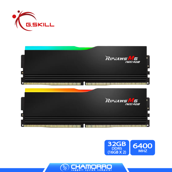 MEMORIA RAM G.SKILL RIPJAWS M5 NEO RGB BLACK AMD EXPO 32GB DDR5 6400 MHZ CL32