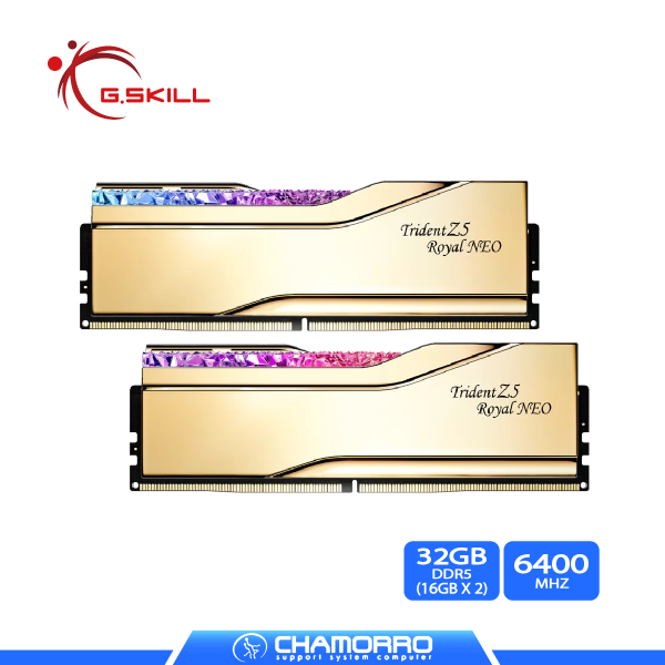 MEMORIA RAM G.SKILL TRIDENT Z5 ROYAL NEO GOLD AMD EXPO 32GB (16x2) DDR5 6400 MHZ CL30
