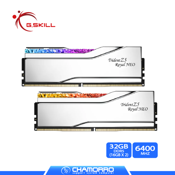 MEMORIA RAM G.SKILL TRIDENT Z5 ROYAL NEO SILVER AMD EXPO 32GB (16x2) DDR5 6400 MHZ CL30