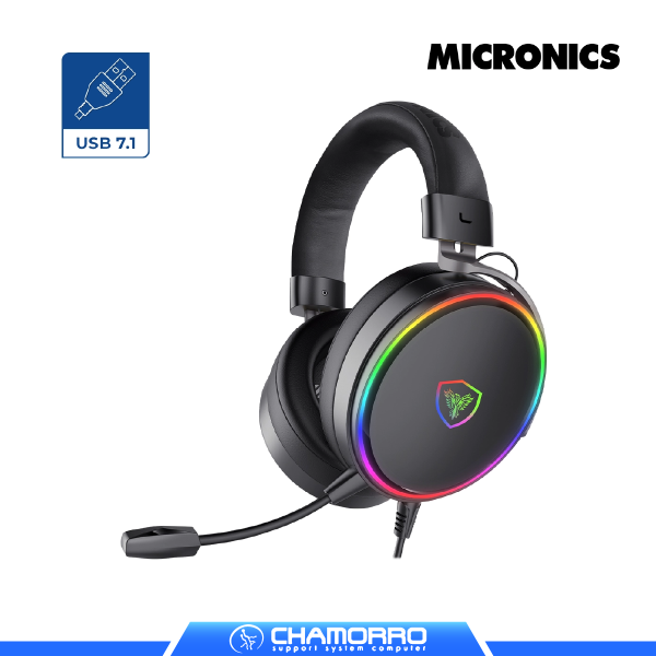 AUDIFONO GAMER MICRONICS FANATIC MIC-HG8000 CON USB Y SONIDO 7.1 RGB