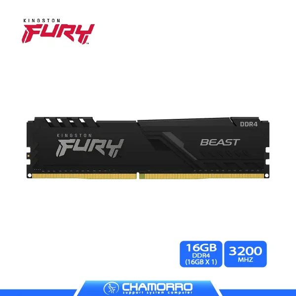 MEMORIA RAM PC KINGSTON FURY BEAST 16GB DDR4 3200MHz BLACK