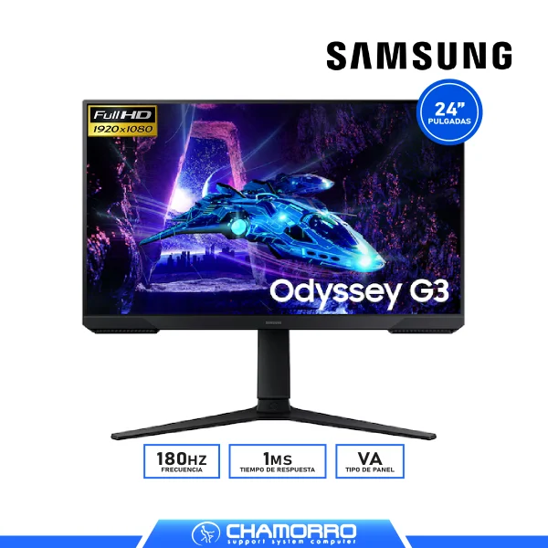 MONITOR SAMSUNG 24″ ODYSSEY G3 LS24DG300ELXPE FULL HD VA 180HZ 1MS