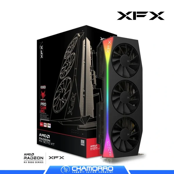 TARJETA DE VIDEO AMD XFX MERCURY RX 9070 XT OC RGB 16GB GDDR6