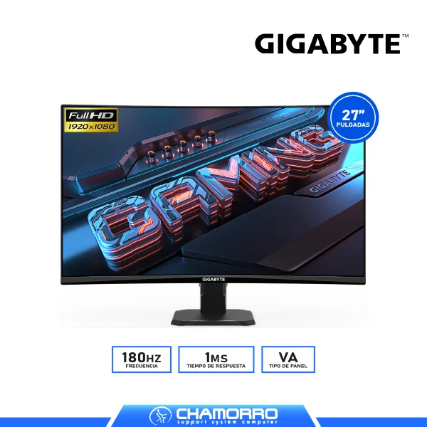 MONITOR GIGABYTE 27″ GS27FC CURVO VA 1MS 180Hz