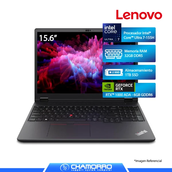 LAPTOP LENOVO THINKPAD P16V GEN 2, CORE ULTRA 7 155H, 32GB DDR5, 1TB SSD, 16" WUXGA, RTX 1000 ADA 6GB