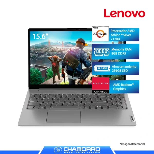 LAPTOP LENOVO V15 G4 AMN, ATHLON SILVER 7120U, 8GB DDR5, 256GB SSD, 15.6" FHD