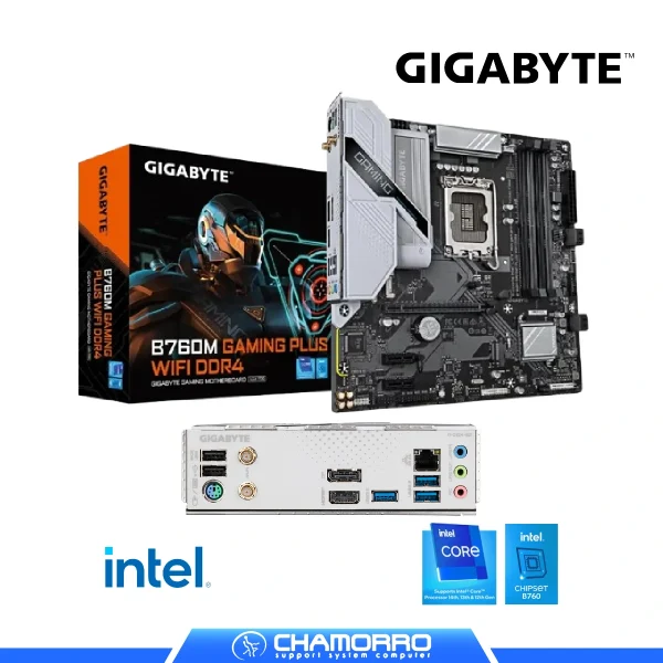 PLACA MADRE GIGABYTE B760M GAMING PLUS WIFI LGA 1700 DDR4
