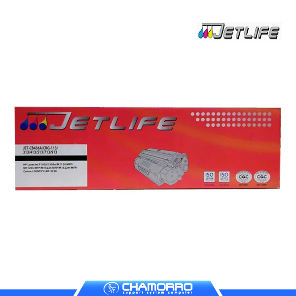 TONER JETLIFE HP CB436A NEGRO COMPATIBLE UNIVERSAL
